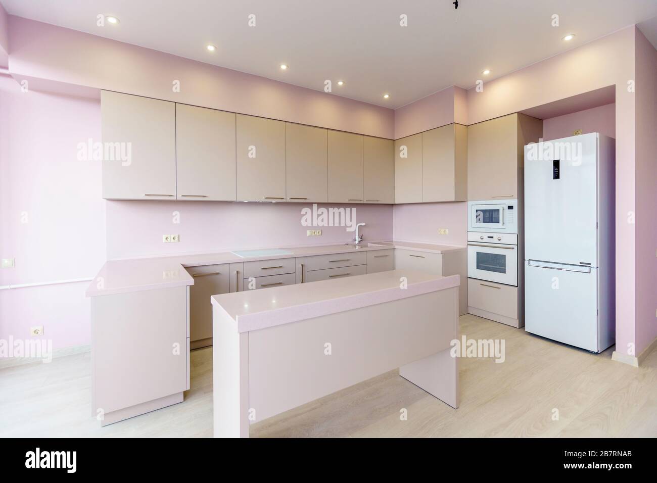 white new kitchen set. Kitchen furniture is new with all kitchen ...