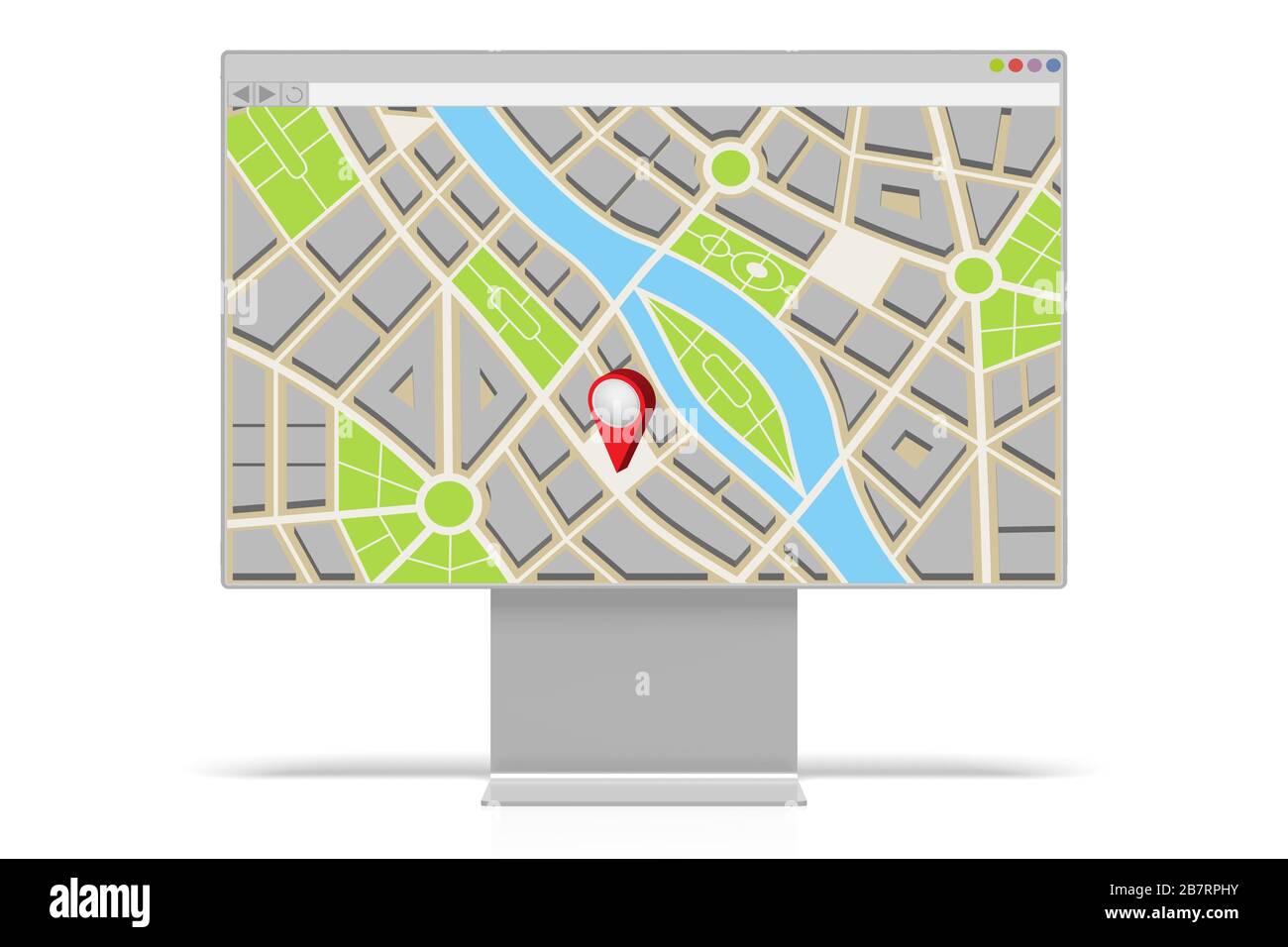 3D computer/ monitor GPS/ navigation concept Stock Photo Alamy