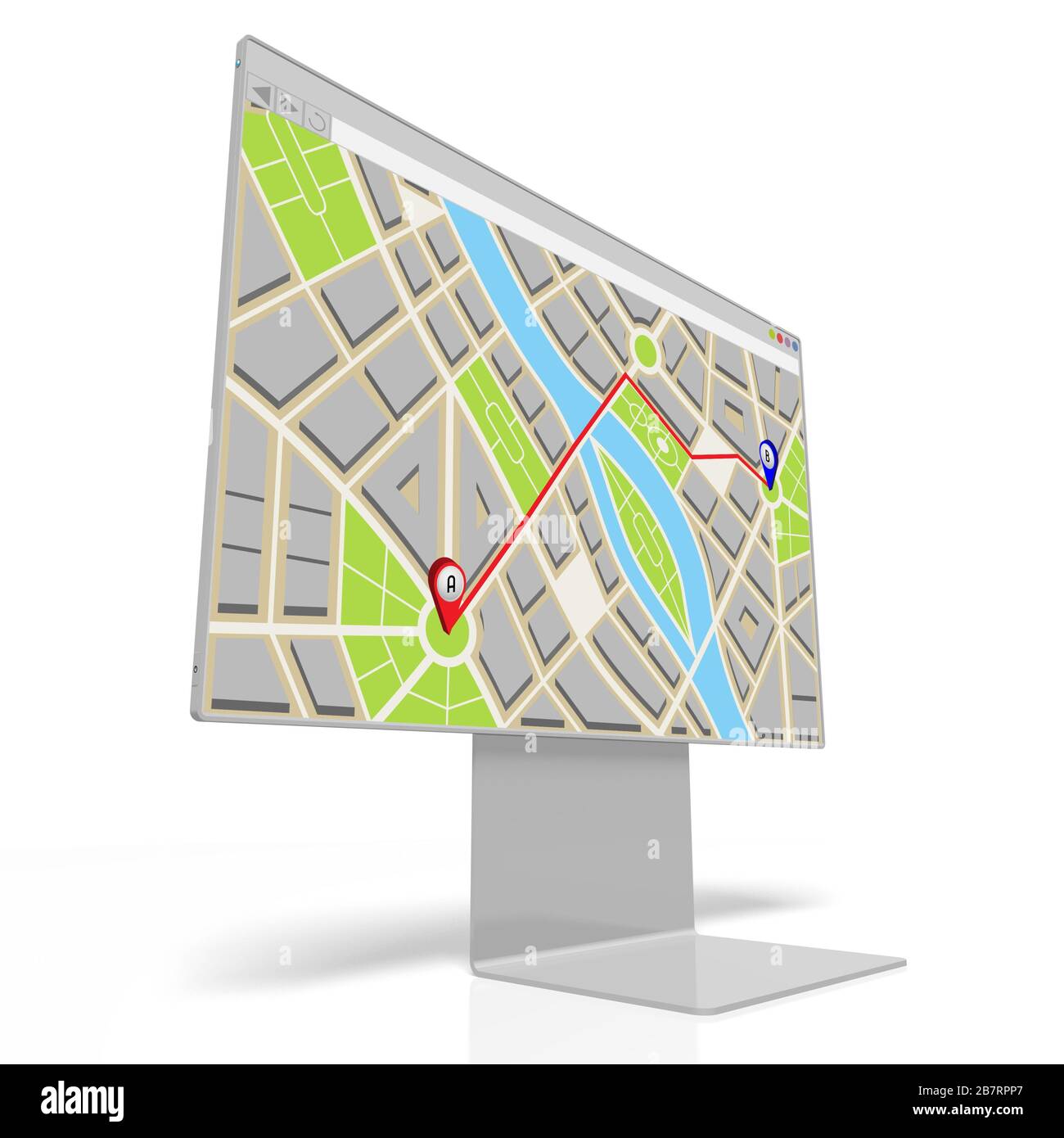 3D computer/ monitor GPS/ navigation concept Stock Photo Alamy
