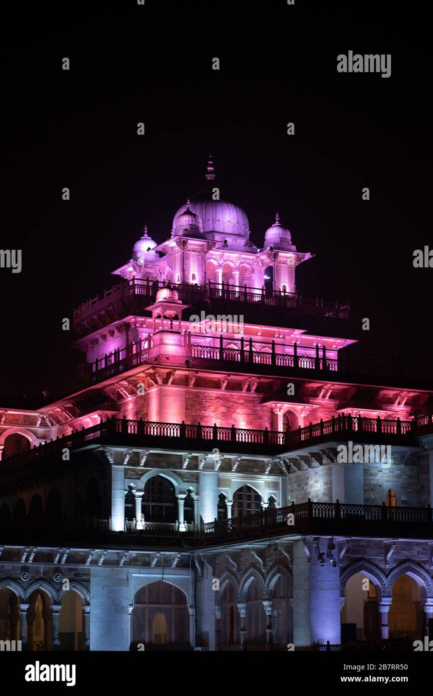 Illuminated Albert Hall in Jaipur, India Stock Photo Alamy