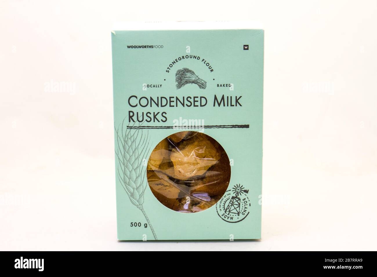 Alberton, South Africa a box of Woolworths Food condensed milk rusks