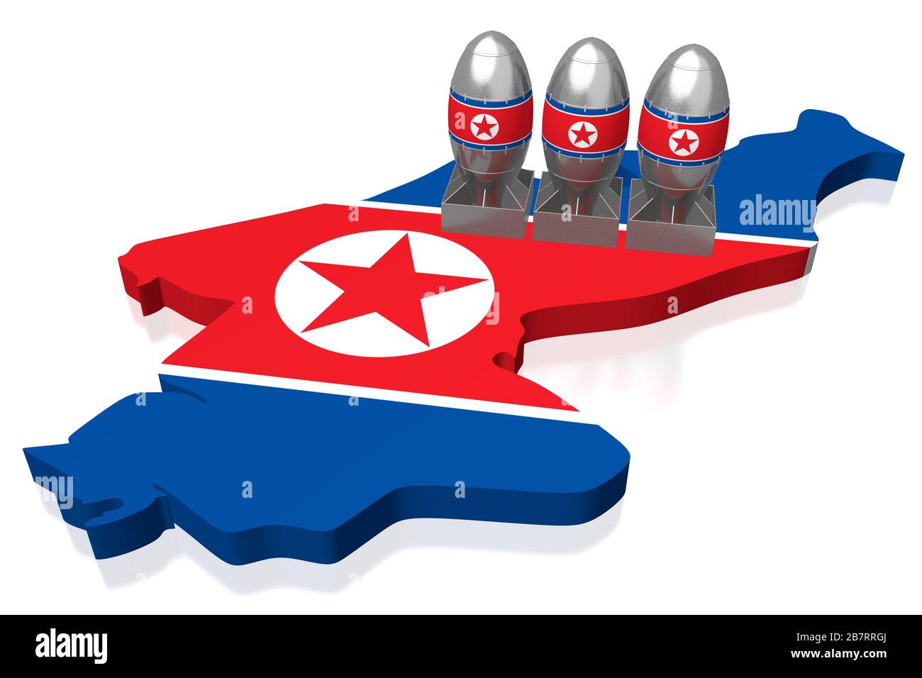 North Korea, Atomic Bombs - 3D Illustration Stock Photo - Alamy