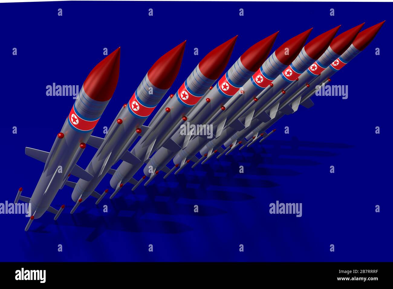 North Korea missiles concept Stock Photo