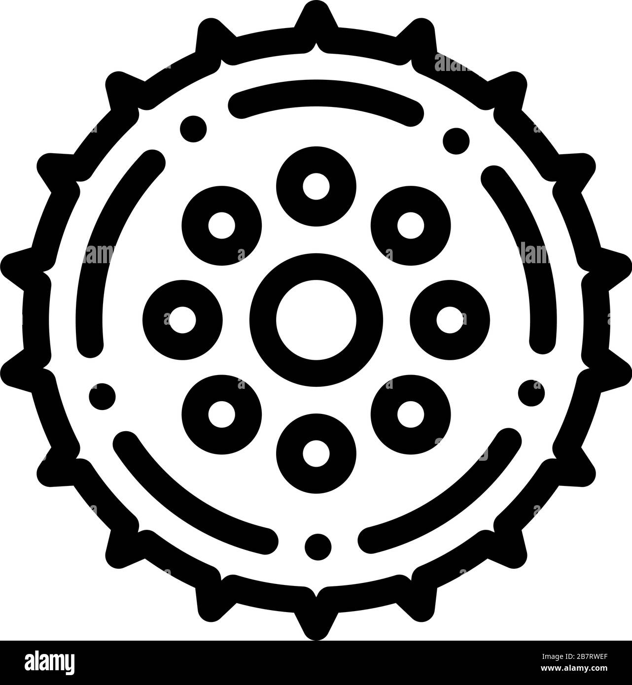 Bicycle Connecting Rod Vector Outline Illustration Stock Vector Image