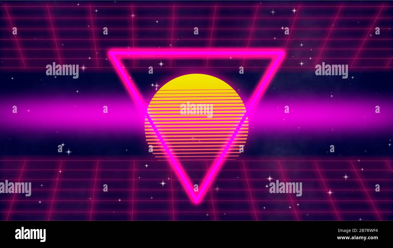 Abstract retro 1980s colorful technology background Stock Photo - Alamy