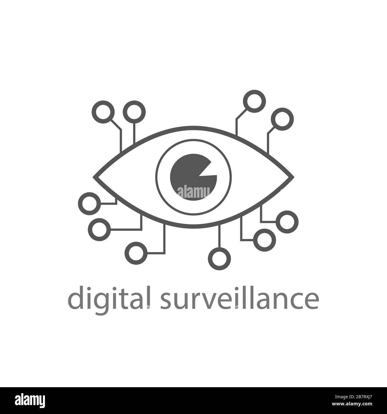 Digital surveillance icon. Digital eye sign. EPS 10. Stock Vector