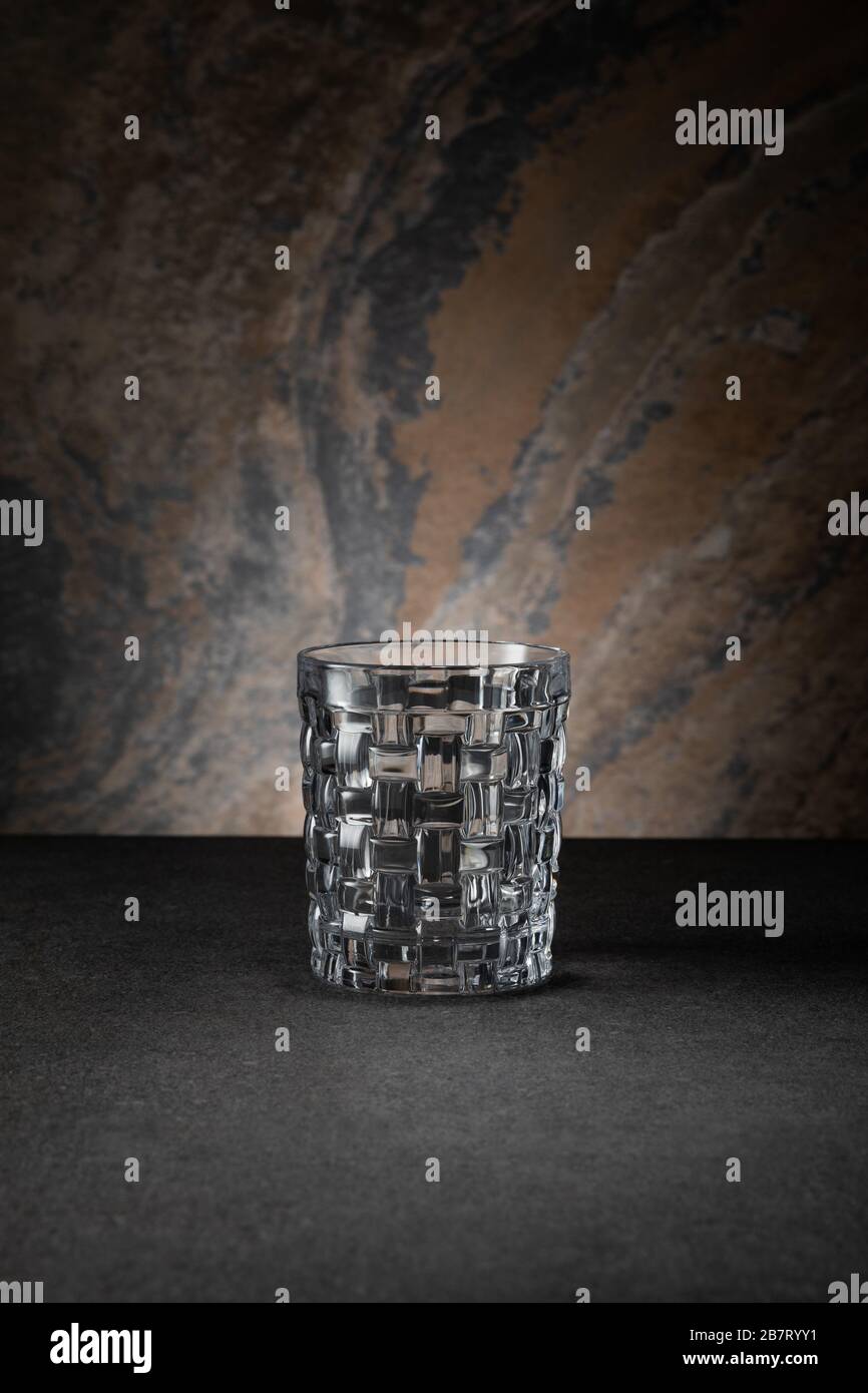 empty and clean glass on textured background Stock Photo - Alamy