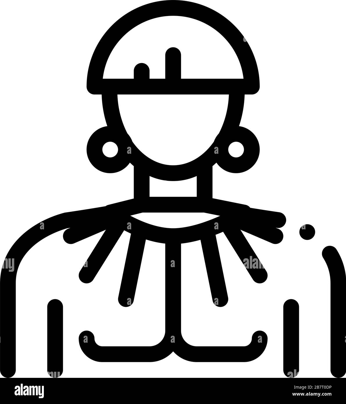 Young Aztec Man Icon Vector Outline Illustration Stock Vector