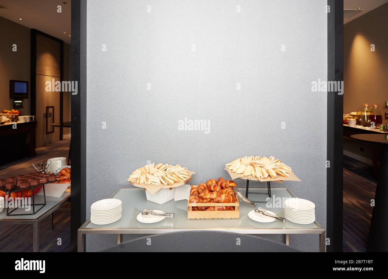 catering on a business conference Coffee break table on business