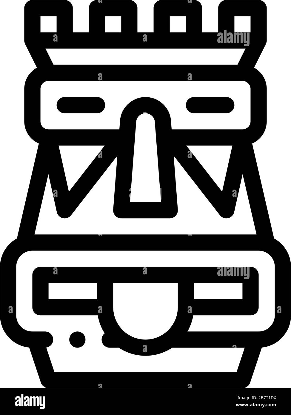 Aztec Totem Icon Vector Outline Illustration Stock Vector