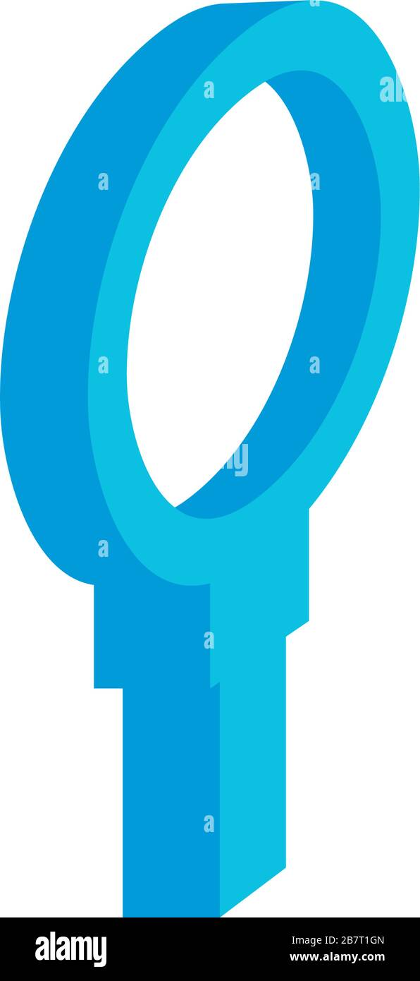 search magnifying glass isometric style icon Stock Vector