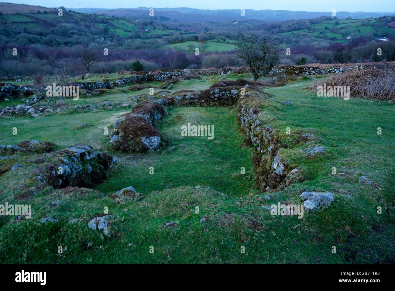 Medieval Village near Hound Tor Stock Photo Alamy