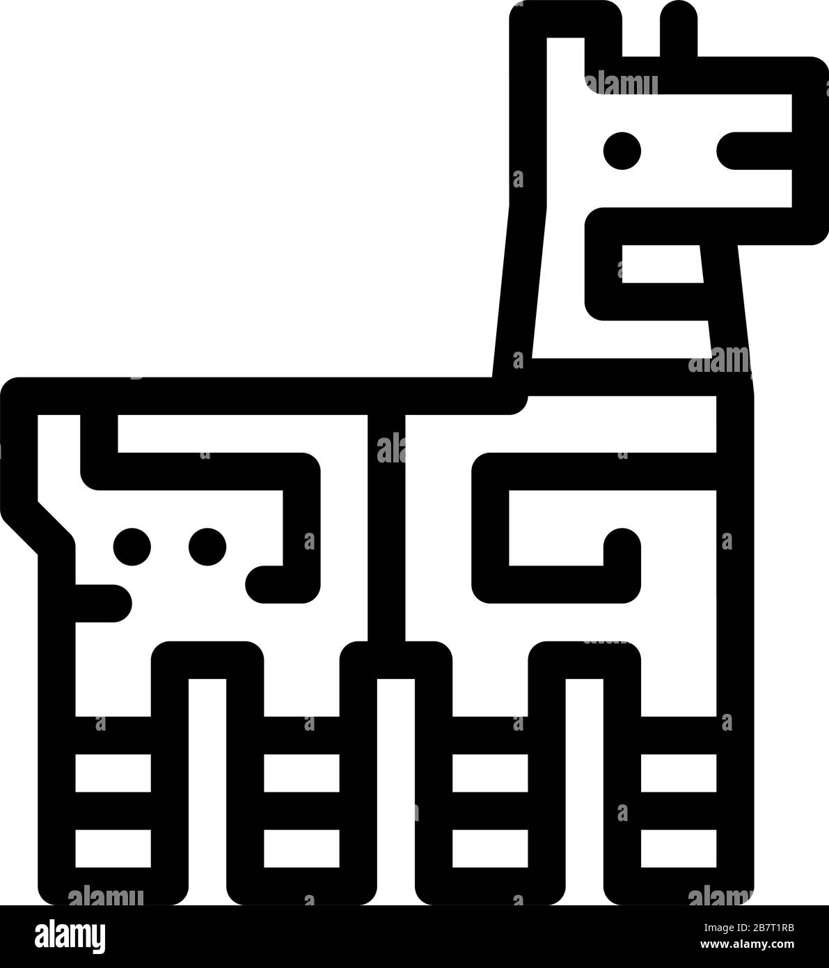 Ethnic Animal Totem Vector Outline Illustration Stock Vector