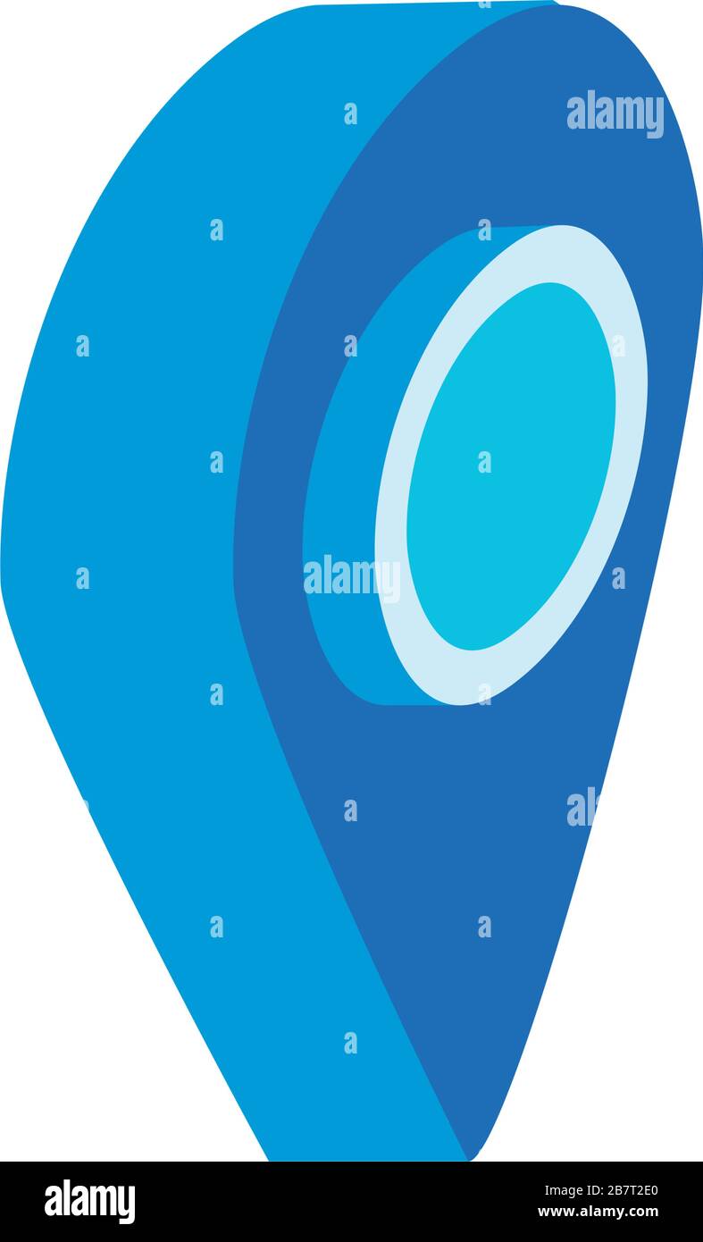 pin pointer location isometric style icon Stock Vector