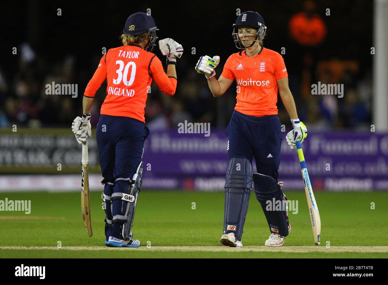 Sarah Taylor L And Charlotte Edwards In Batting Action For England Stock Photo Alamy