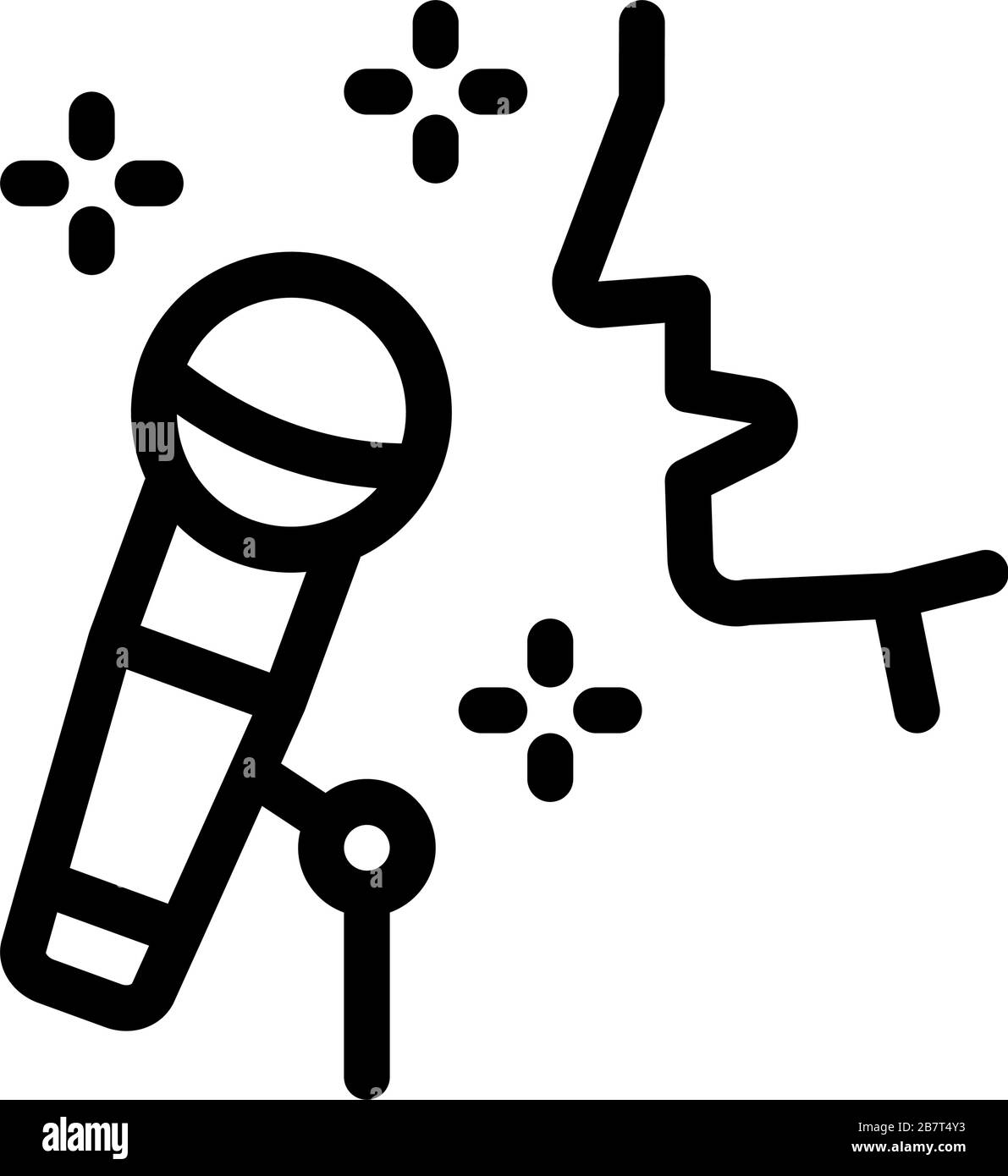 Human Singing in Microphone Icon Vector Outline Stock Vector