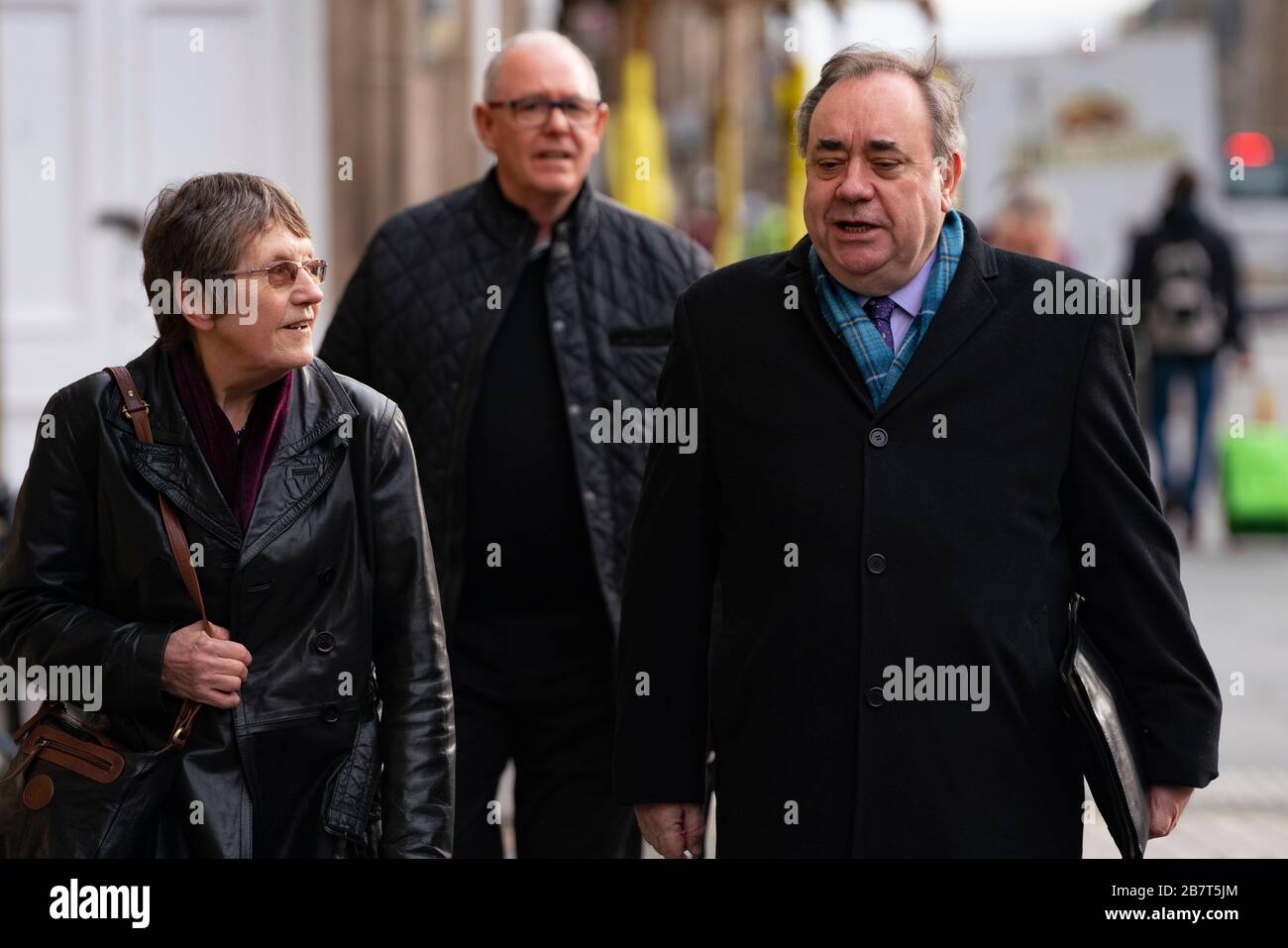 Edinburgh, Scotland, UK. 18 March, 2020.  Alex Salmond arrives at High Court in Edinburgh on the eighth day of his trial.  Iain Masterton/Alamy Live News Stock Photo