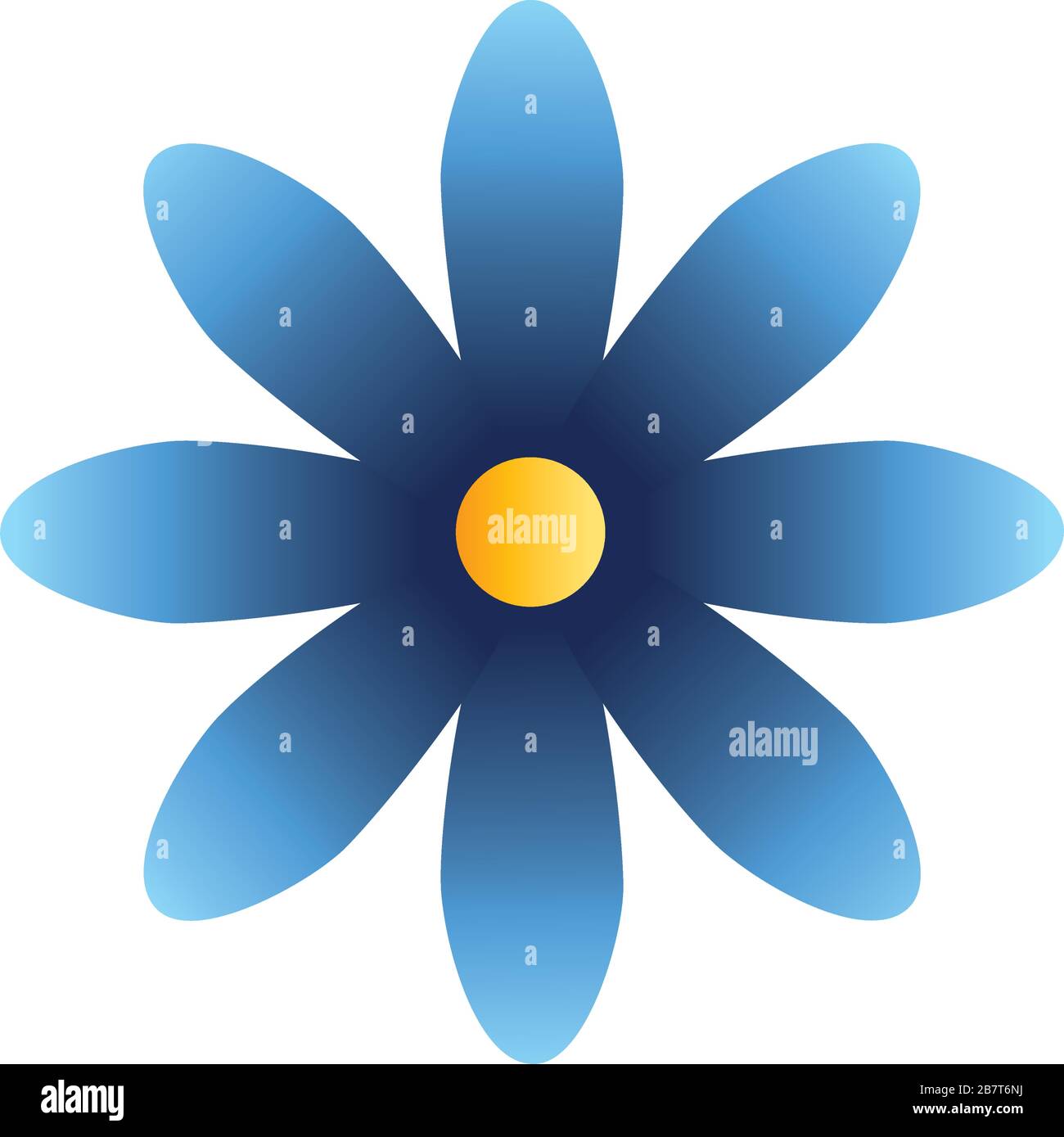 cute flower blue color isolated icon Stock Vector Image & Art - Alamy