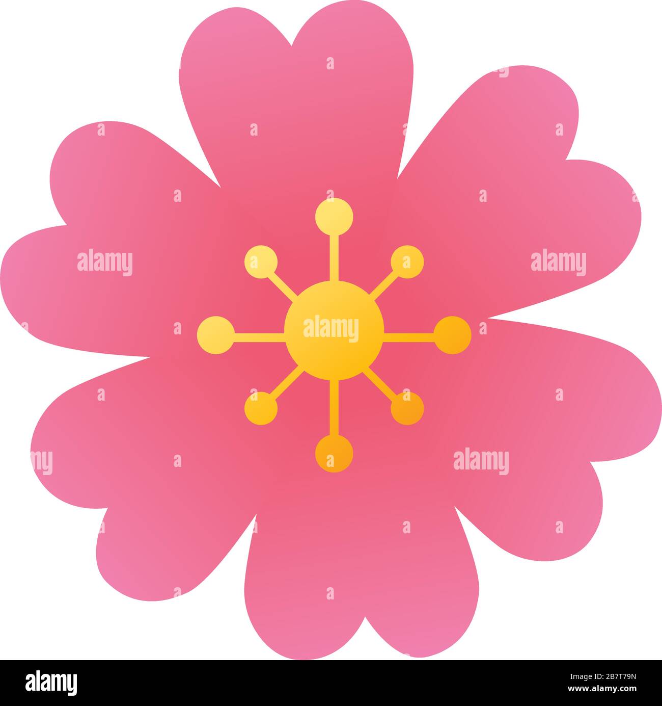 cute flower pink color isolated icon Stock Vector Image & Art - Alamy