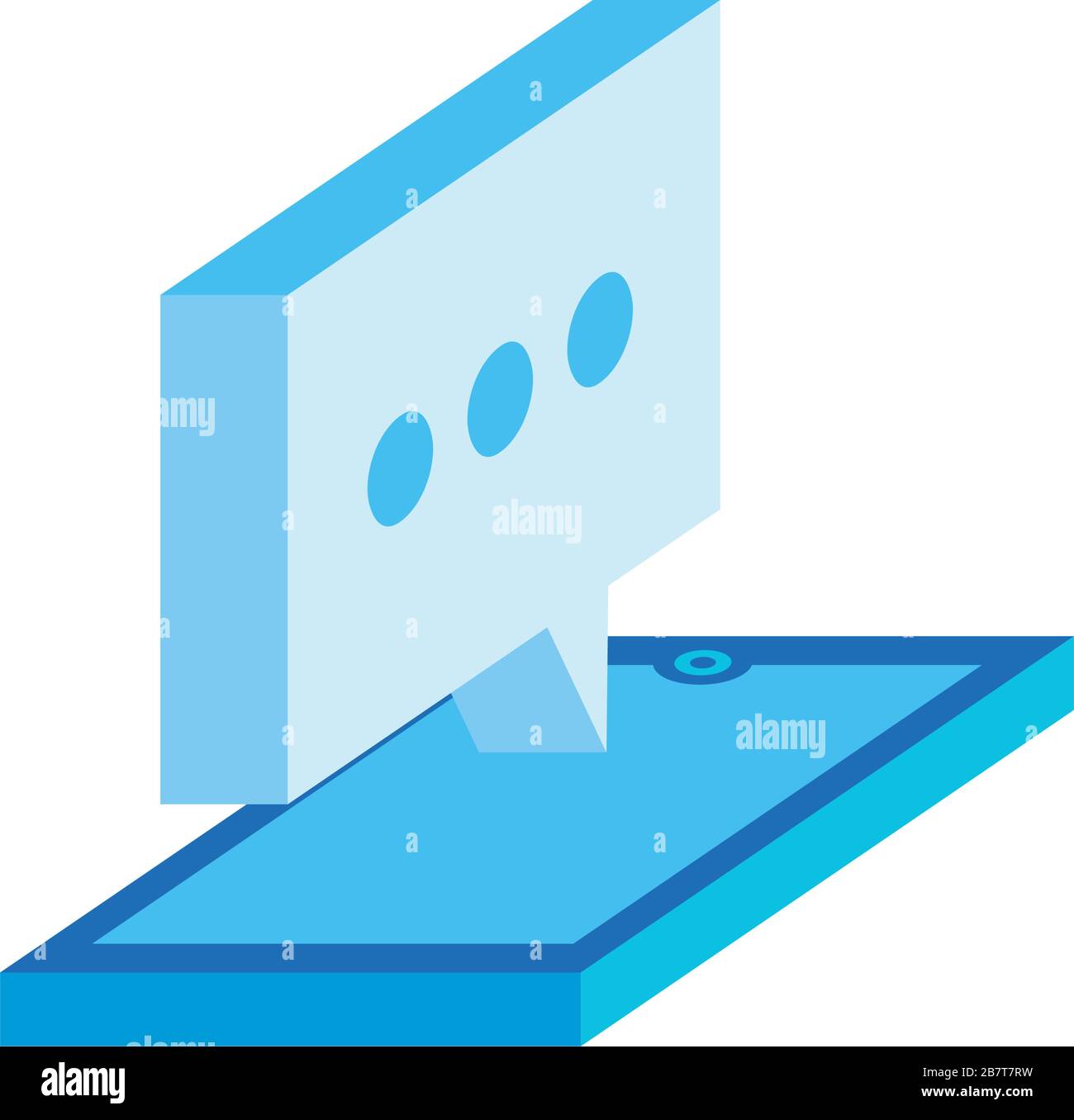 smartphone with speech bubble isometric style icon Stock Vector