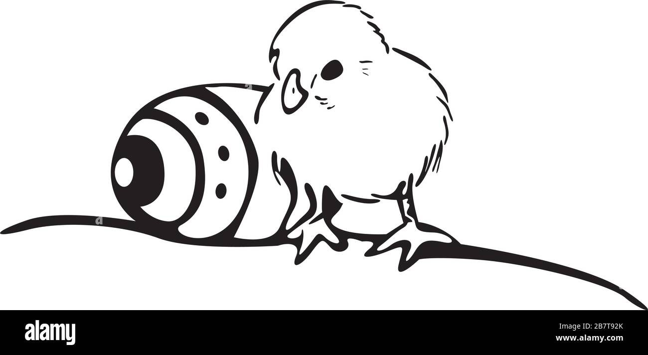 Easter chicken and Easter egg Stock Vector