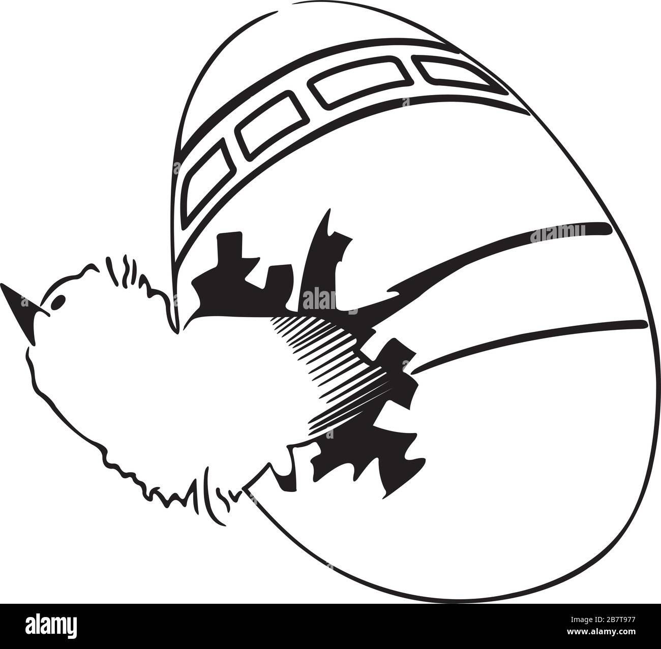 Easter chicken and Easter egg Stock Vector