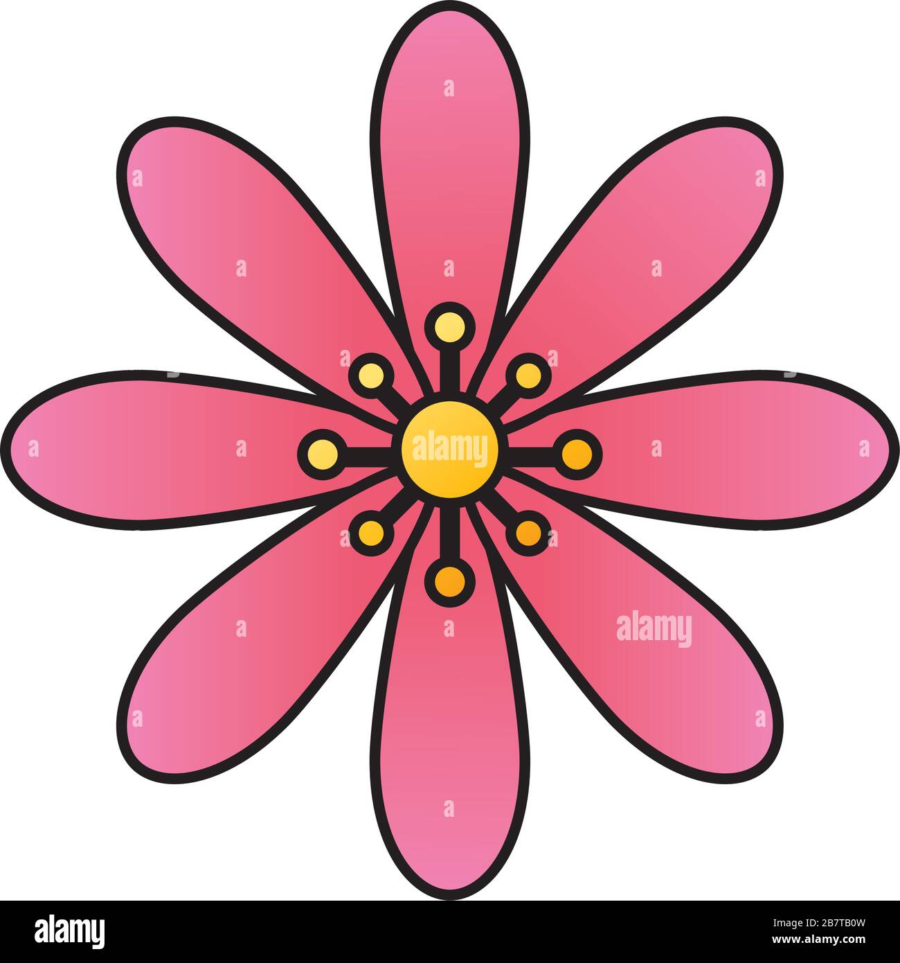 cute flower pink color isolated icon Stock Vector Image & Art - Alamy