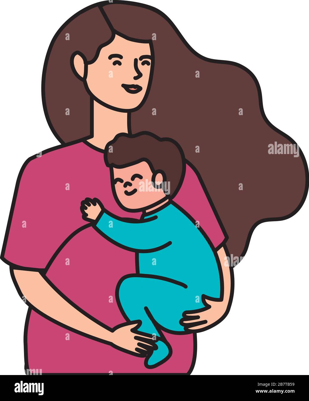 cute woman pregnant carrying baby boy Stock Vector Image & Art Alamy