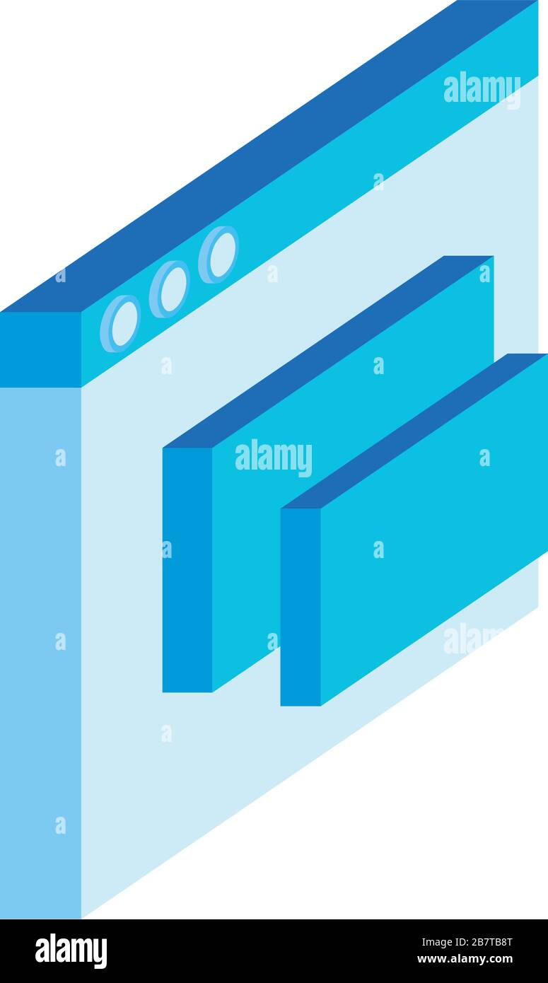 template webpage isometric style icon Stock Vector