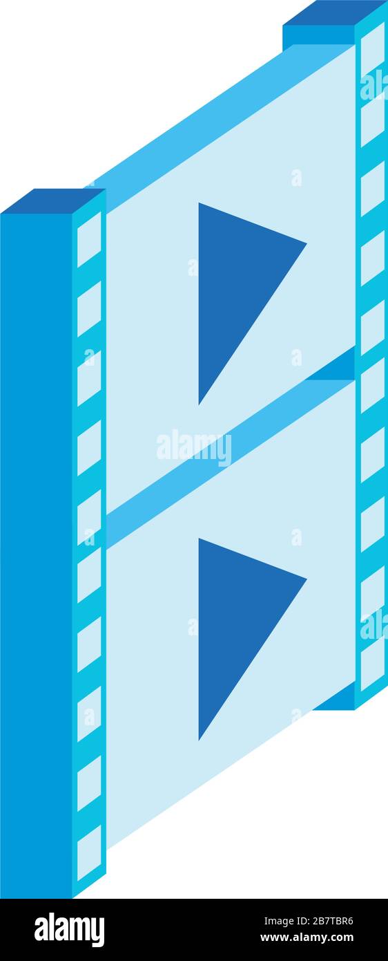 video tape isometric style icon Stock Vector