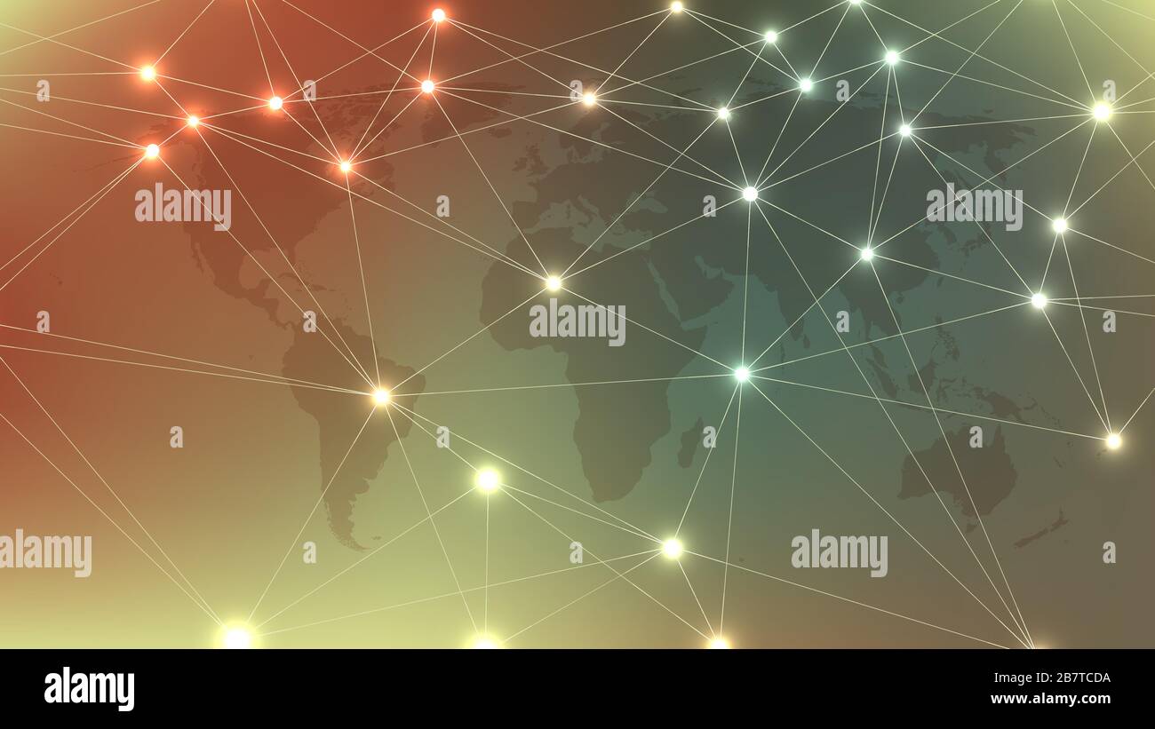 Abstract plexus background with connected lines and dots. Plexus geometric effect. Digital data visualization. Futuristic technology style low-poly Stock Vector