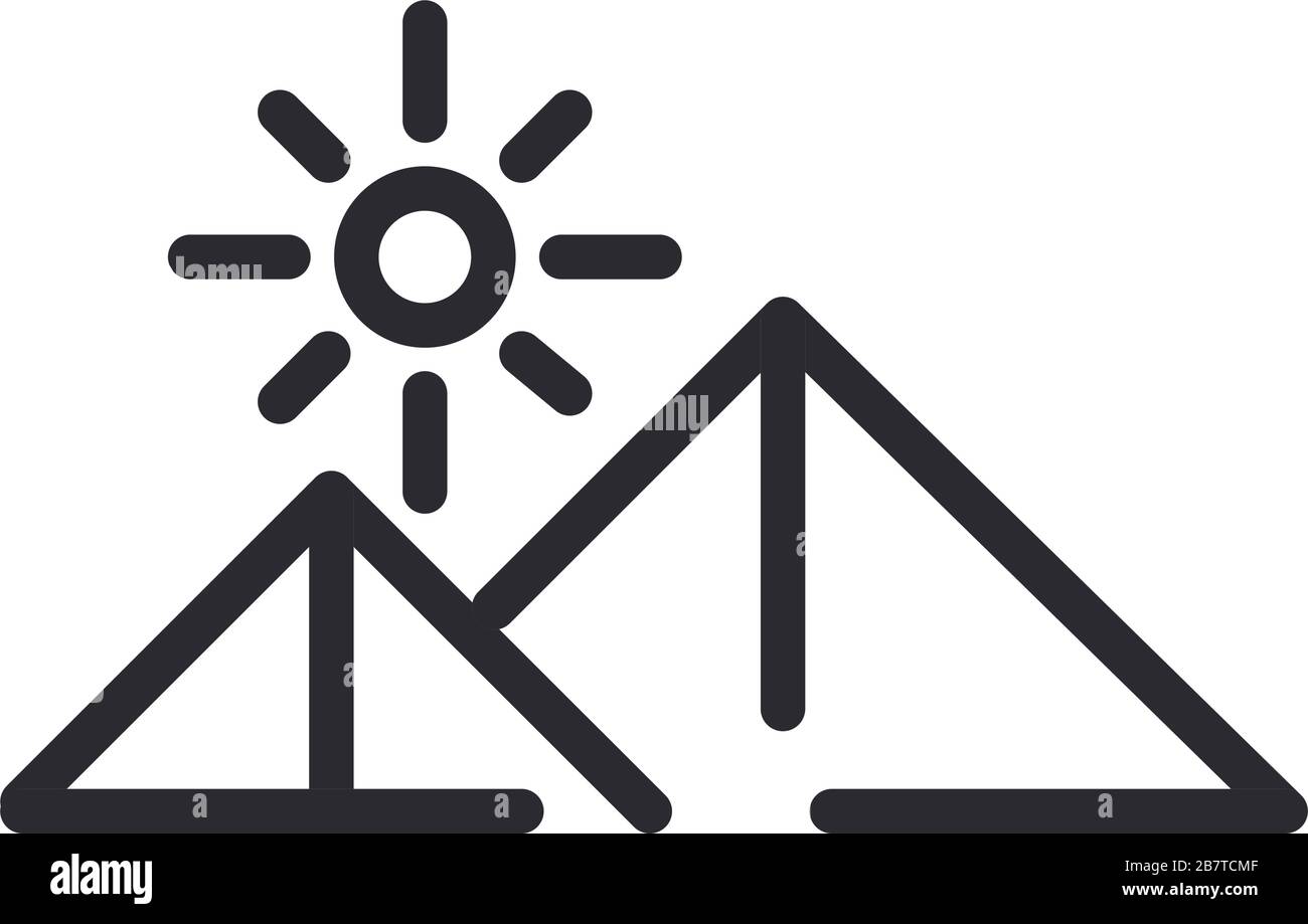 mountains sun nature landscape on white background vector illustration ...