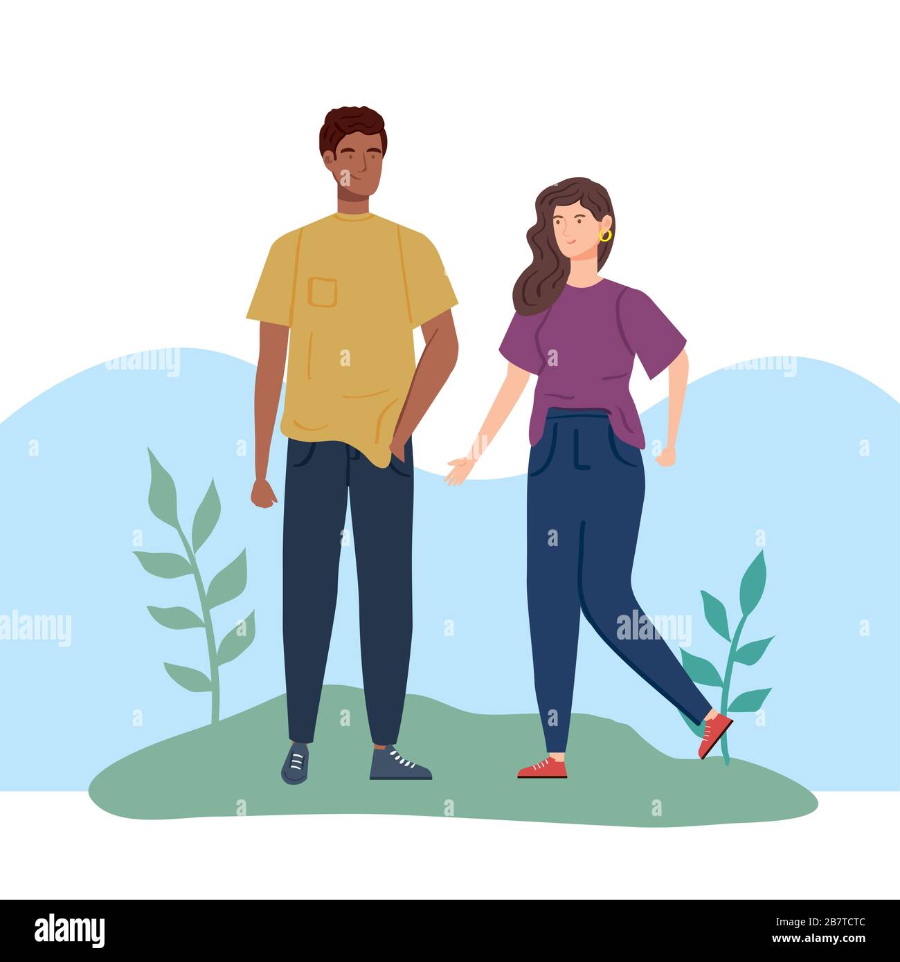 young couple avatar character icon Stock Vector Image & Art - Alamy