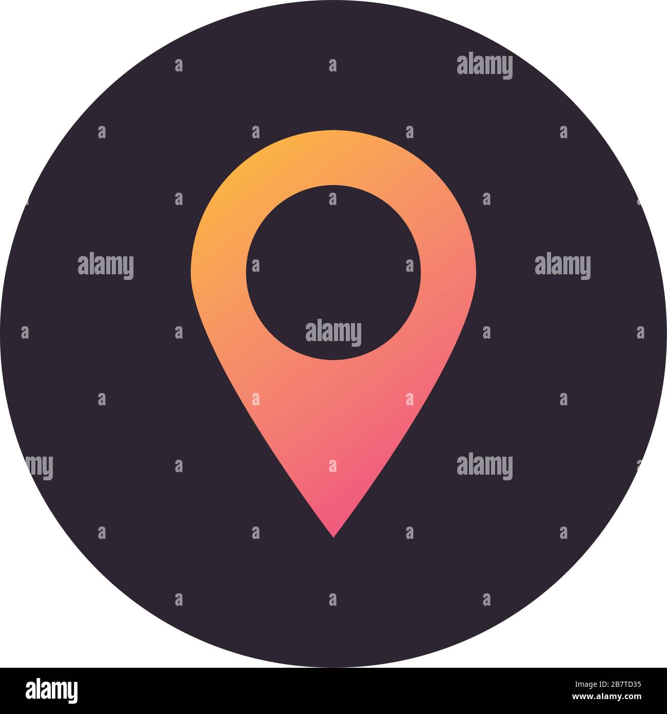 pin pointer location block style icon Stock Vector