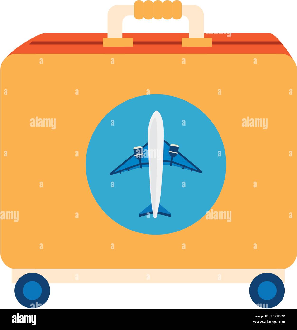 wheeled suitcase with airplane isolated icon Stock Vector Image & Art ...