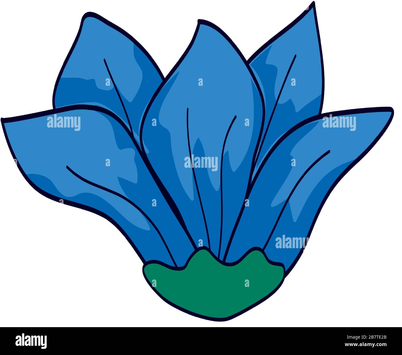 cute flower blue color isolated icon Stock Vector Image & Art - Alamy