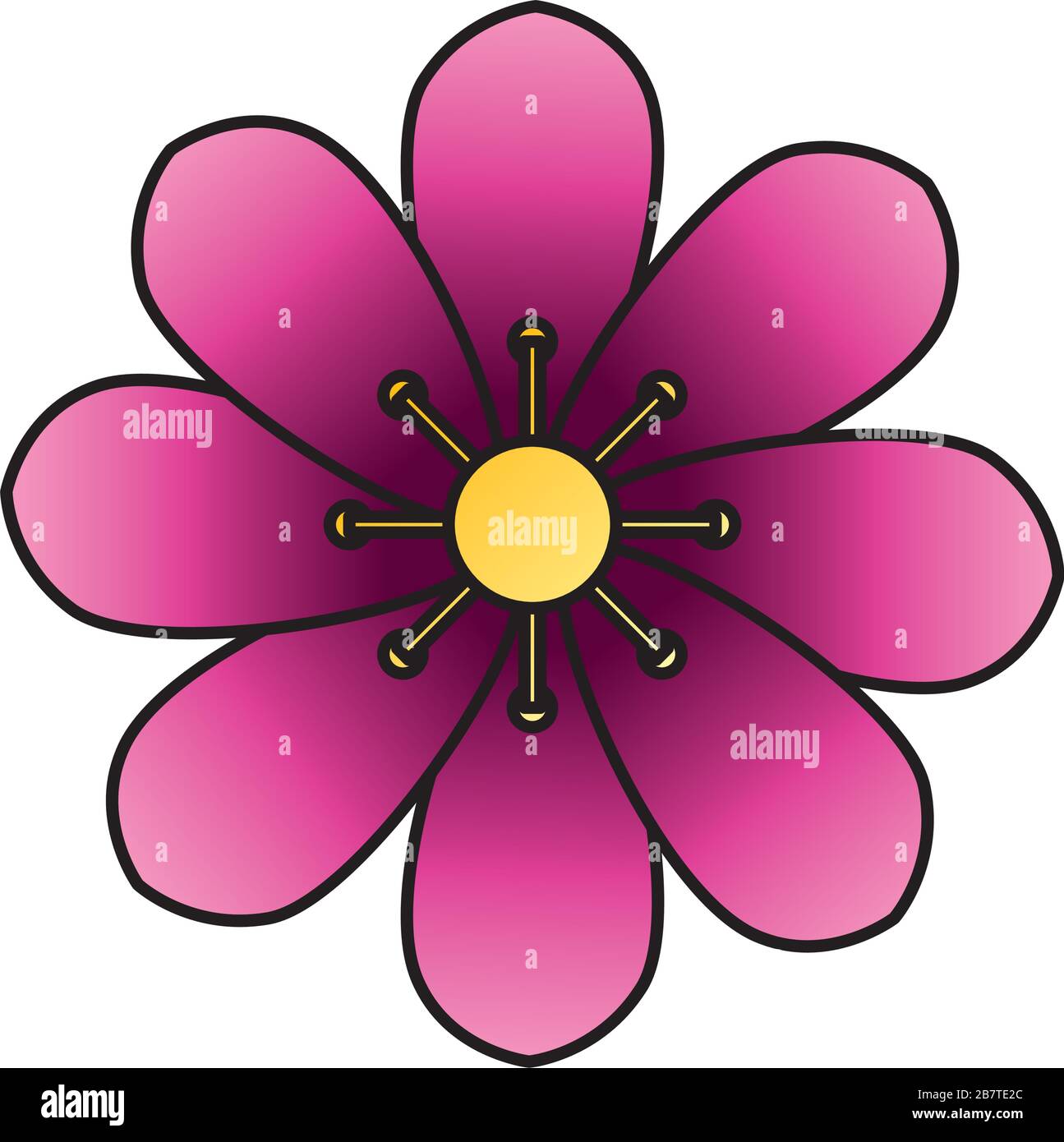 cute flower pink color isolated icon Stock Vector Image & Art - Alamy