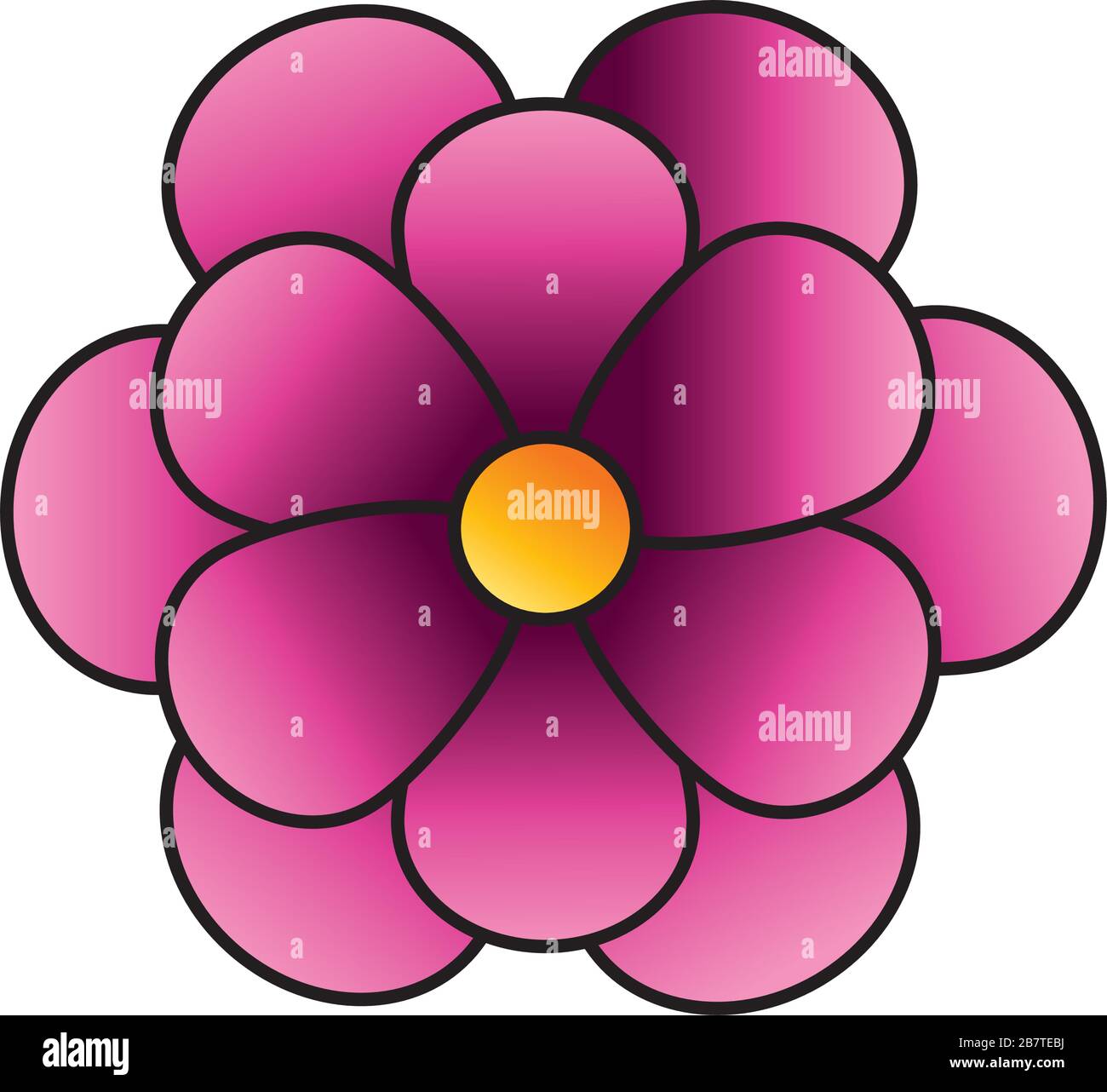 cute flower pink color isolated icon Stock Vector Image & Art - Alamy