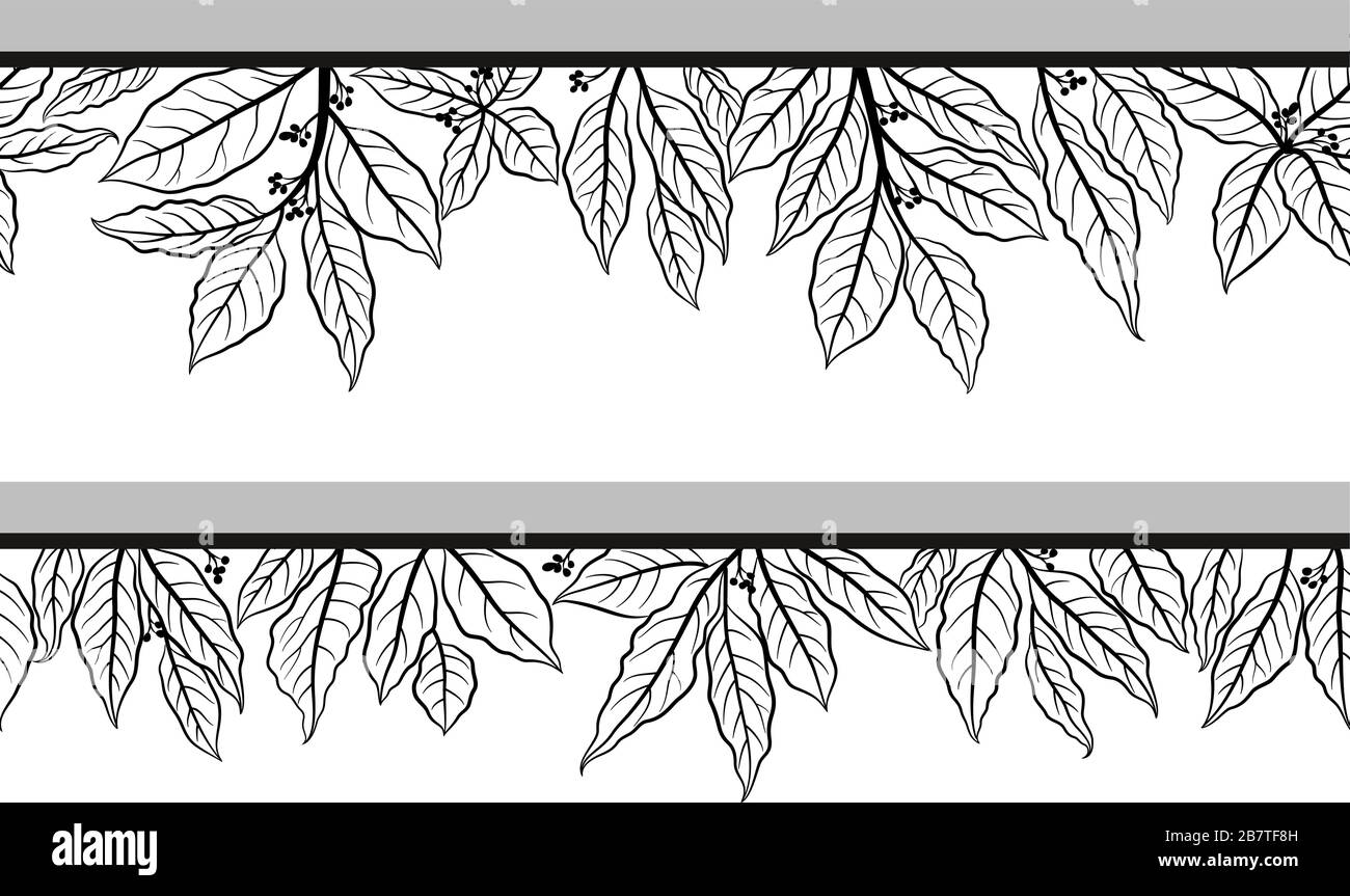 Leaves Contours Seamless Stock Vector