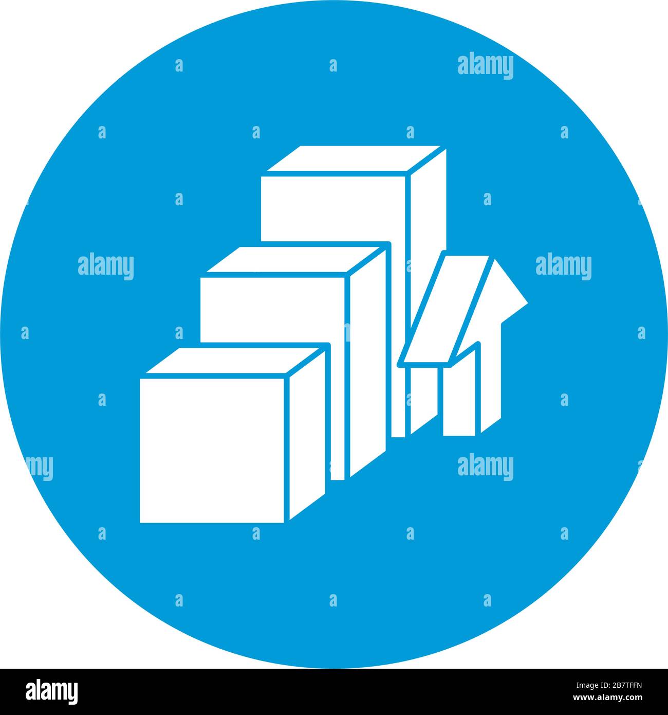 statistics bars with arrow block style icon Stock Vector
