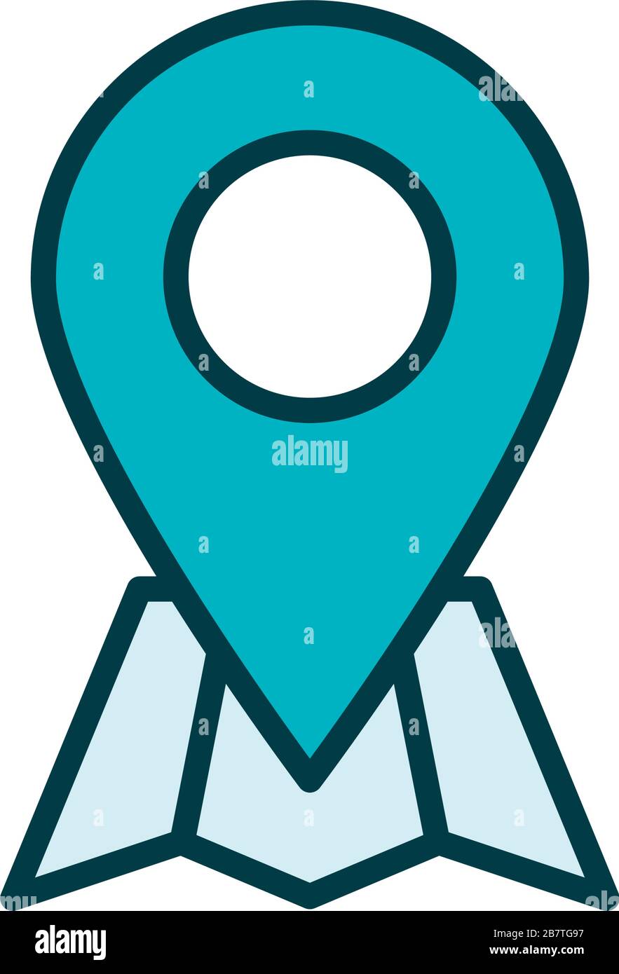 pin pointer location line style icon Stock Vector