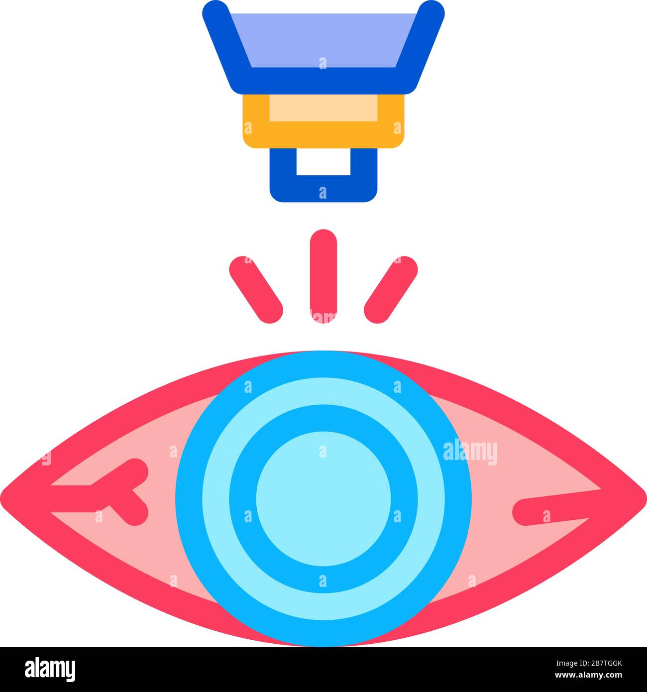Laser Eye Treatment Vector Outline Illustration Stock Vector Image
