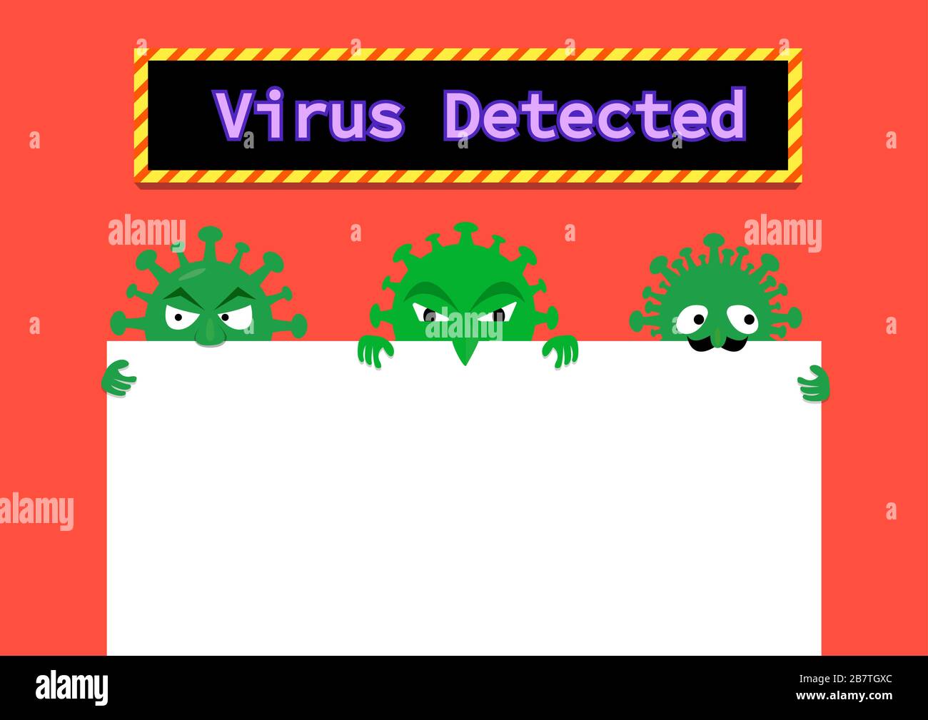 Virus in Email and  document with space, vector art Stock Vector