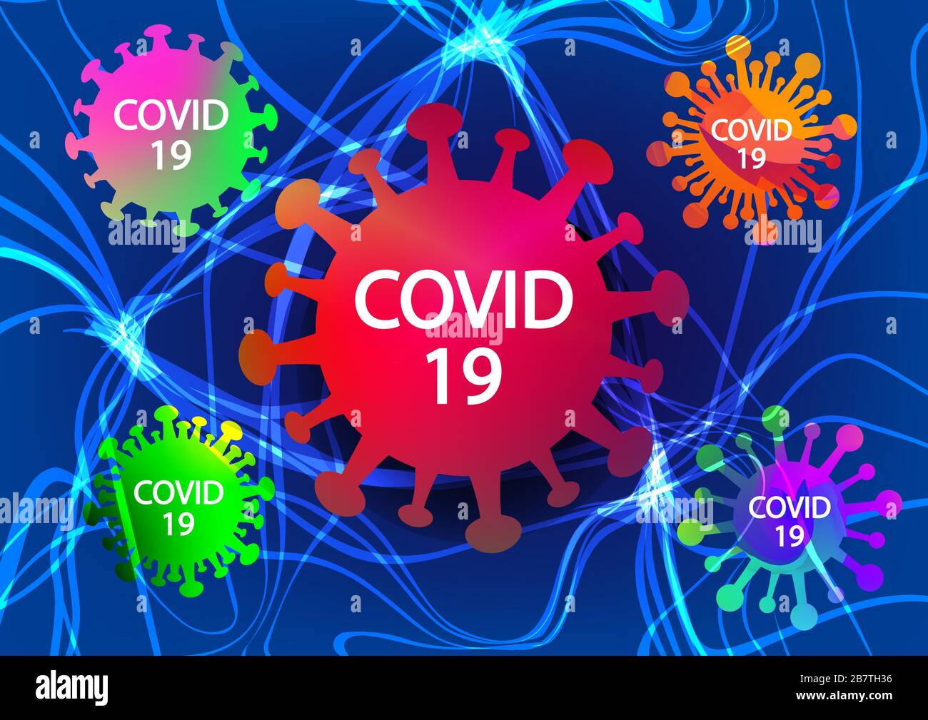 Nervous system infections by Covid-19 , vector background Stock Vector