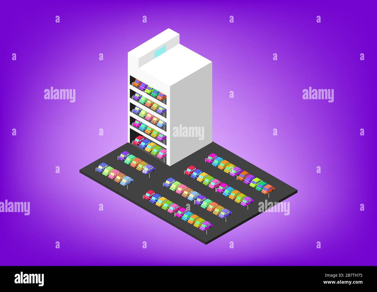 3D Isometric Parking business, vector art design Stock Vector