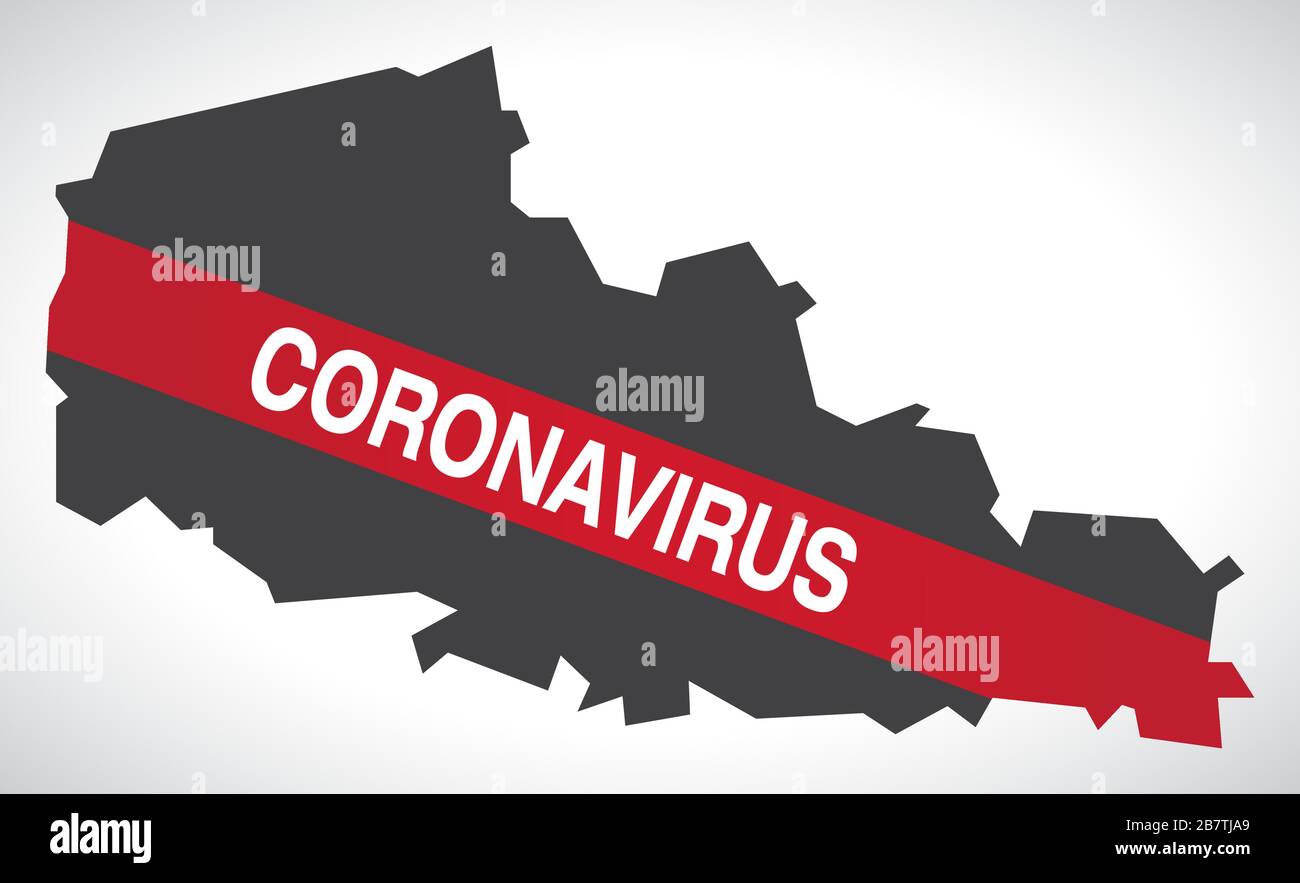 Nord-Pas-de-Calais FRANCE region map with Coronavirus warning illustration Stock Vector