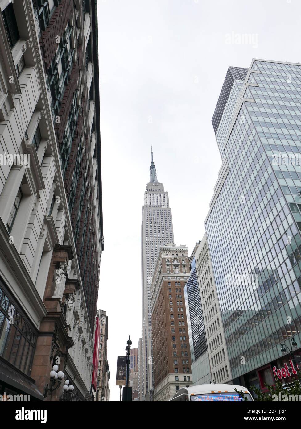 Fifth Avenue with Empire State Building, Manhattan, New York City Stock Photo