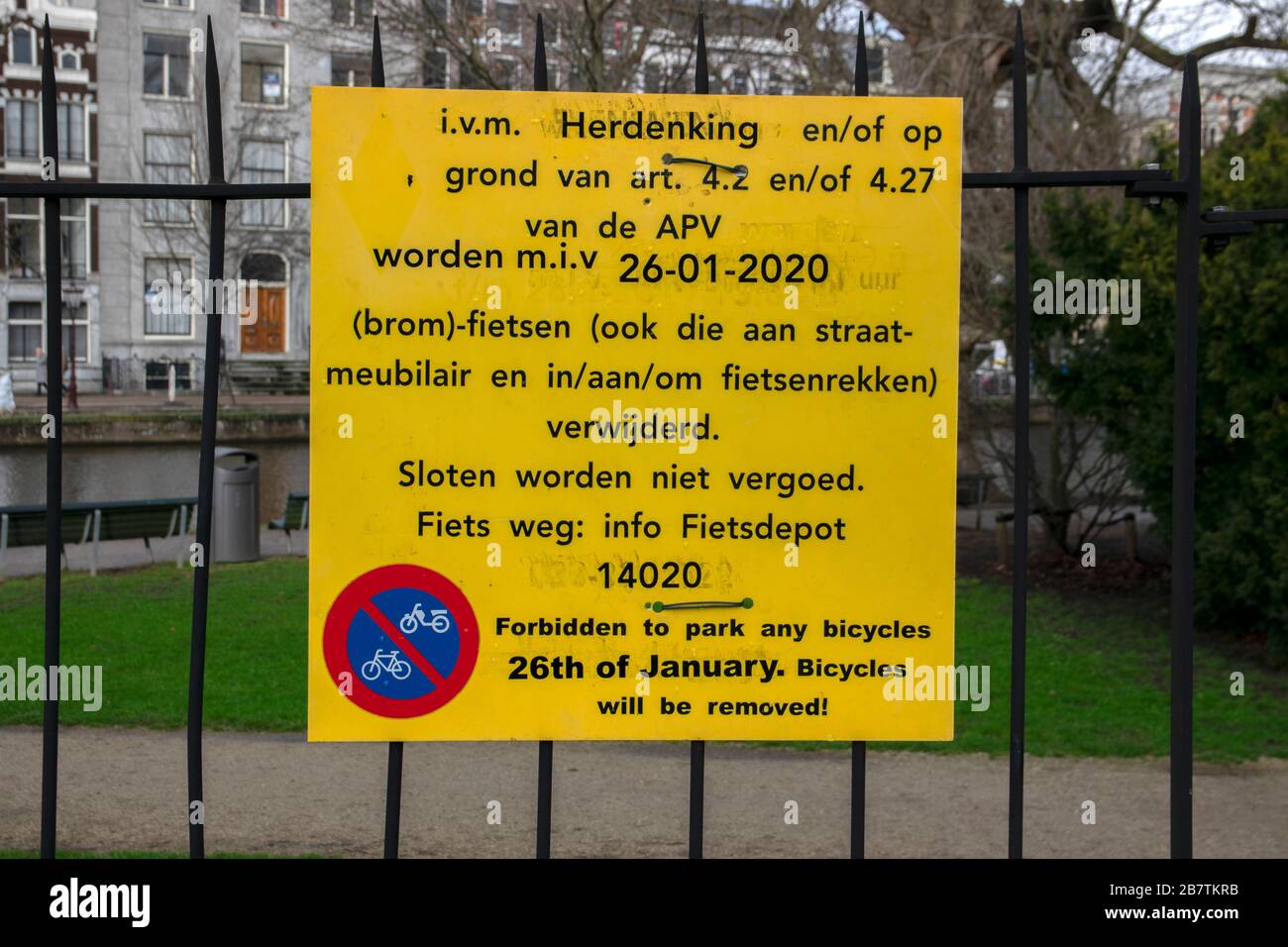 Billboard Wertheimpark Because Of The Auschwitz Memorial At Amsterdam The Netherlands 2020 Stock Photo