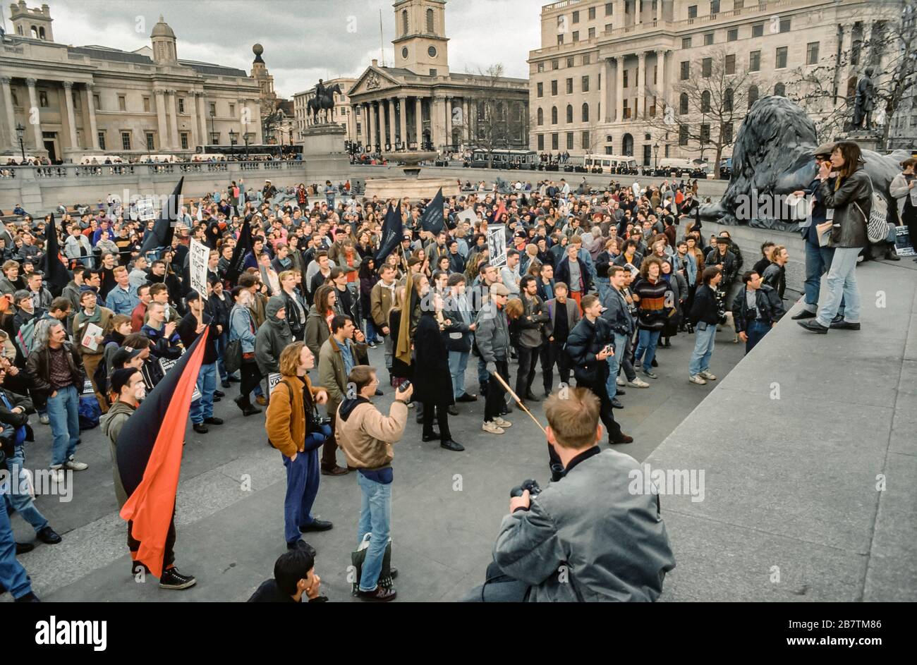 Protest crowd at Trafalgar Square, London, England Stock Photo - Alamy