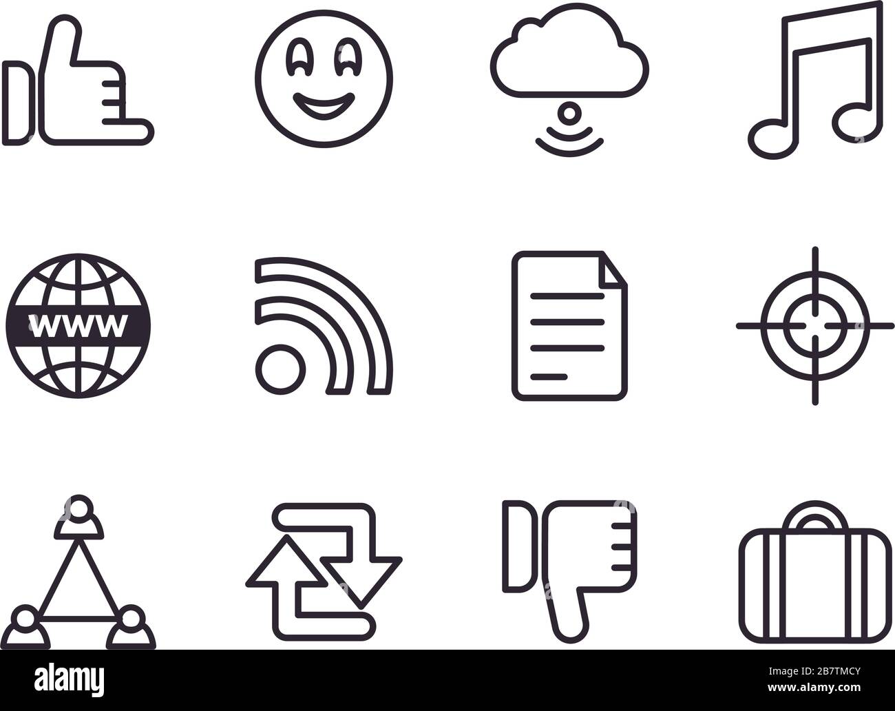 bundle of social media set icons Stock Vector Image & Art - Alamy